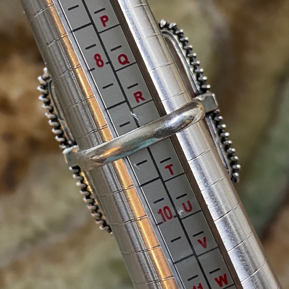 Gemstone Statement Ring, Natural Cinnabar, .925 S… - image 7